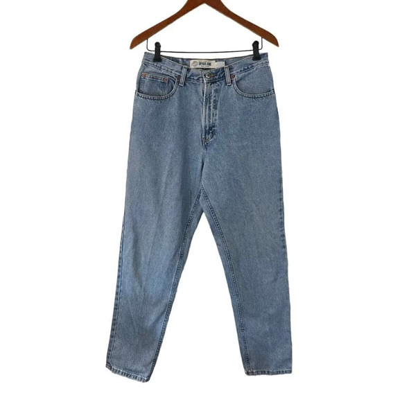 GAP Light Wash Jeans Vintage 90s Size 12 Tapered Mom Fit High Waist Rise Denim - Picture 1 of 11